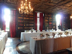 How intimate! The beautiful ceiling and walls of books really set the atmosphere.