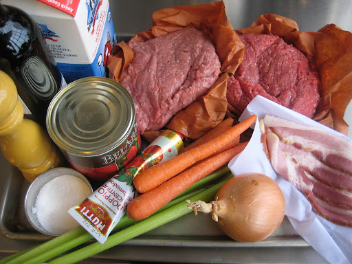 Ingredients for bolognese