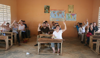 'Lunching in the classroom at Kuapa Kokoo Cocoa farm outside of Kumasi' Photo by Sandra Vu