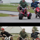 The image at the top was combined with an image of the number '46' rider on the left to give the illusion that three riders were battling it out for position.