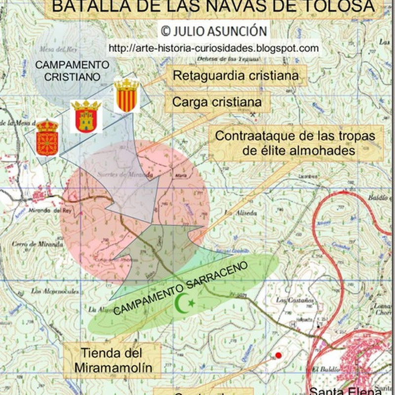 Arte, Historia y curiosidades: BATALLA NAVAS DE TOLOSA – MAPAS DE LA BATALLA