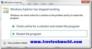 Explorer stopped working