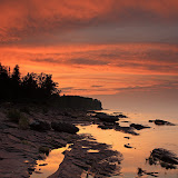 September Sunset at Union Bay / Porcupine Mountains State Park / Vert. / Upper Michigan on Lake Superior