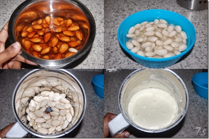 Almond burfi process 1