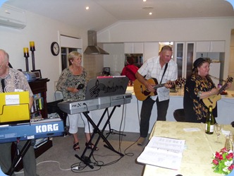 Marian (right) switched to her Eukelele for some of the numbers