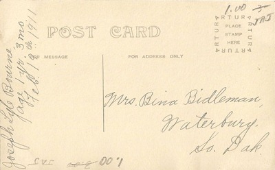 Joseph Lyle Bourne Postcard 1911 DL Antiques back