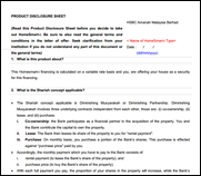 Contoh Product Disclosure Sheet
