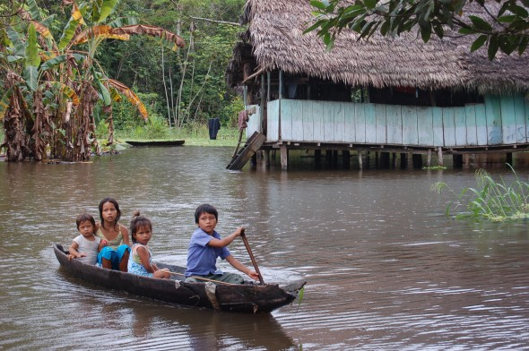 Children navigating Amazon flooding in Peru, April 2012. Mary Shipman / My Shot