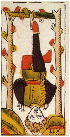 Le Pendu, Tarot de Jacques Vieiville, sig.XVII Le Pendu, Tarot de Jacques Vieiville, sig.XVII