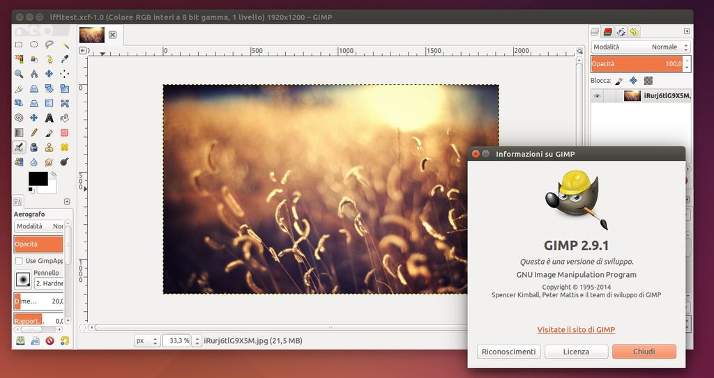 GIMP 2.9.1 in Ubuntu
