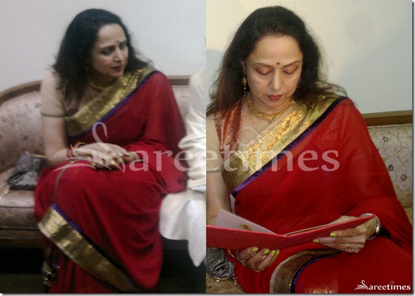 Hema_Malini_Red_Saree