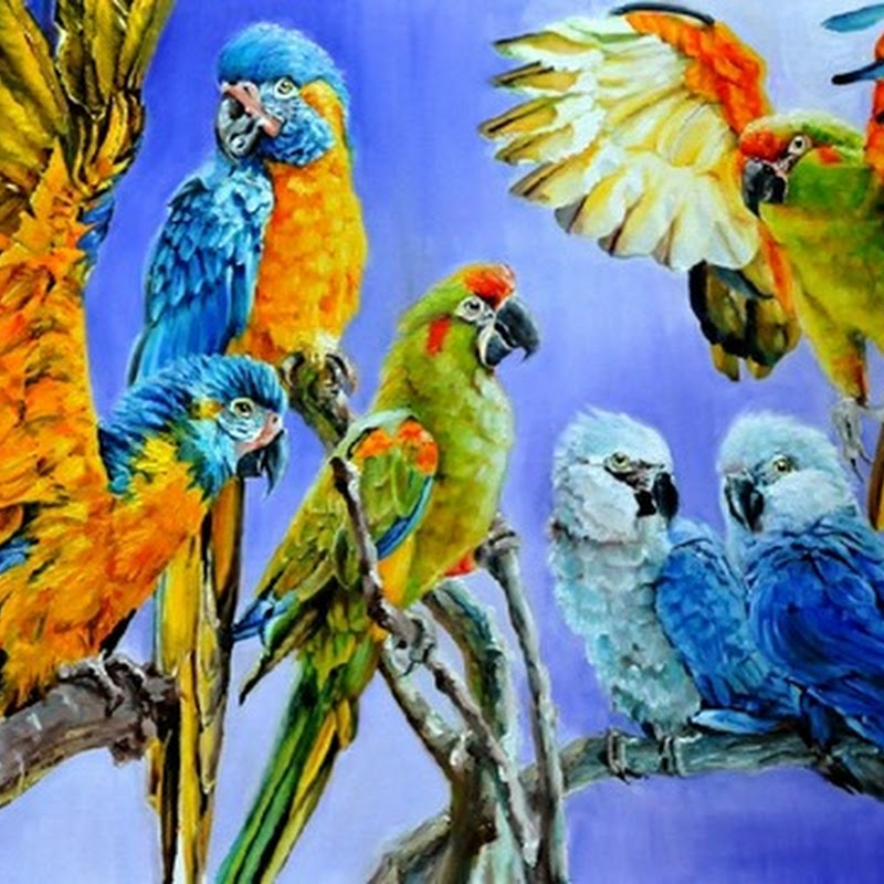 10 Beautiful Paintings of Birds Flying and on Branches