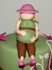 Pink and Green shower cake