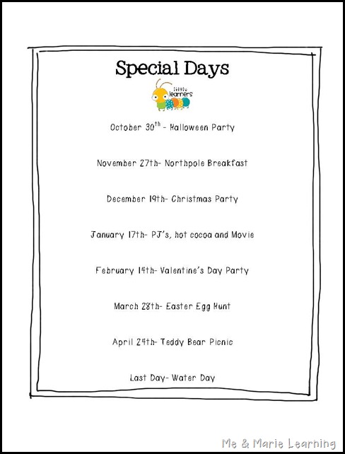 Special Days Calendar