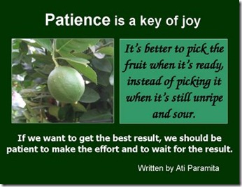 Patience is a key of joy Patience is a key of joy