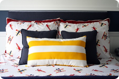 striped ikea fabric pillow