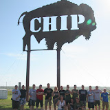 Afscheid van 3 dagen Sturgis. Hier staan we bij het bord van onze camping; Buffalo Chip.