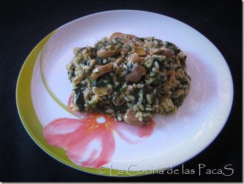 arroz con espinaca