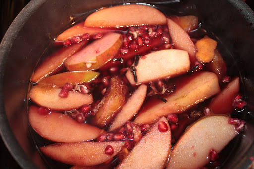 The final ingredient, pomegranate seeds!
