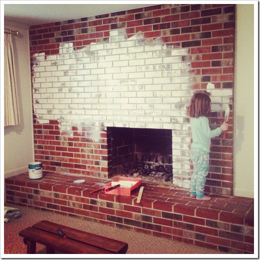 Caught In Grace Painting A Brick Fireplace