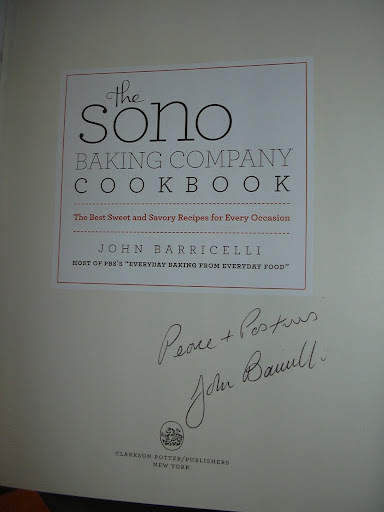 John's signature reads, “Peace and Pastries, John Barricelli”