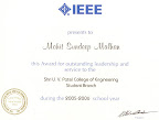 OUT STANDING LEADERSHIP AND SERVICE AWARD FROM IEEE PRESIDENT! OUT STANDING LEADERSHIP AND SERVICE AWARD FROM IEEE PRESIDENT!