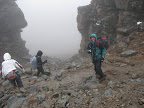 Maggie, Simina, Matt. Lava Tower trail down to Barranco Camp.