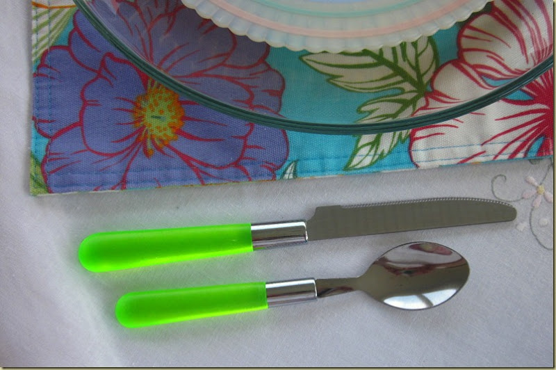 green flatware