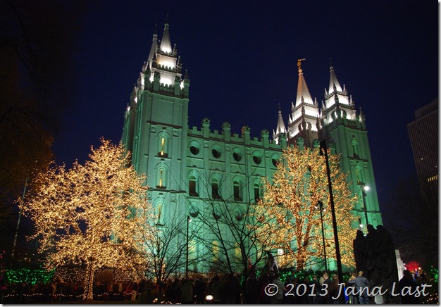 Salt Lake Temple and Christmas Lights on Temple Square, Salt Lake City, Utah Salt Lake Temple and Christmas Lights on Temple Square, Salt Lake City, Utah
