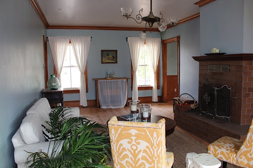 The inside of the beautiful white Victorian is completely redone. What a pretty space for an indoor cocktail hour or rehearsal dinner! The inside of the beautiful white Victorian is completely redone. What a pretty space for an indoor cocktail hour or rehearsal dinner!