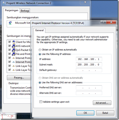 Properti Wireless Conection Properti Wireless Conection