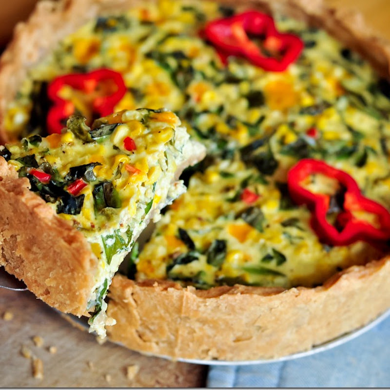 Corn and basil tart