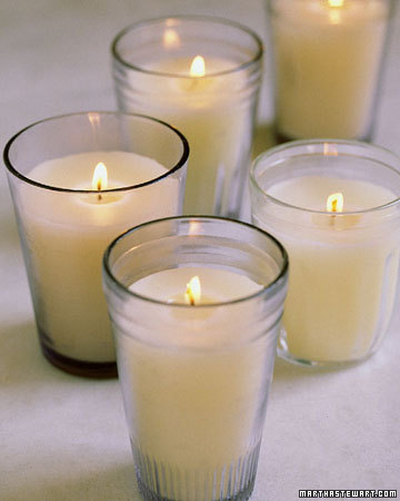 Antique jelly jars are perfect vessels for scented candles.