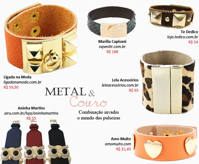Pulseira e bracelete com couro e metal – Dicas e sugestões de onde comprar! bracelete_Pulseiras-Metal-Couro_onde_comprar