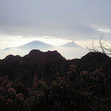 Telomoyo, Merbabu and Merapi as seen from the true Sumbing summit (Daniel Quinn, October 2010)