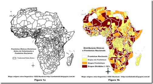 Africa Fonteiras Étnicas Comparação