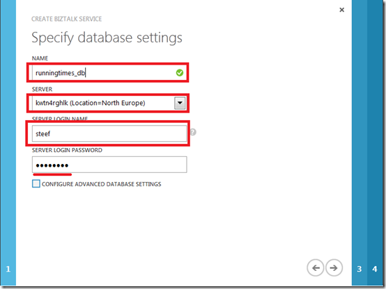 4 database settings