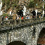 The bridge that spans the gorge, allowing both the original church and the cathedral to stare each other out.