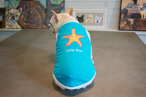 Well, here I am all decked out in my Sea Star Tank, already for a deep sea adventure! The gold sea star is outlined with a pink sequin trim. Well, here I am all decked out in my Sea Star Tank, already for a deep sea adventure! The gold sea star is outlined with a pink sequin trim.