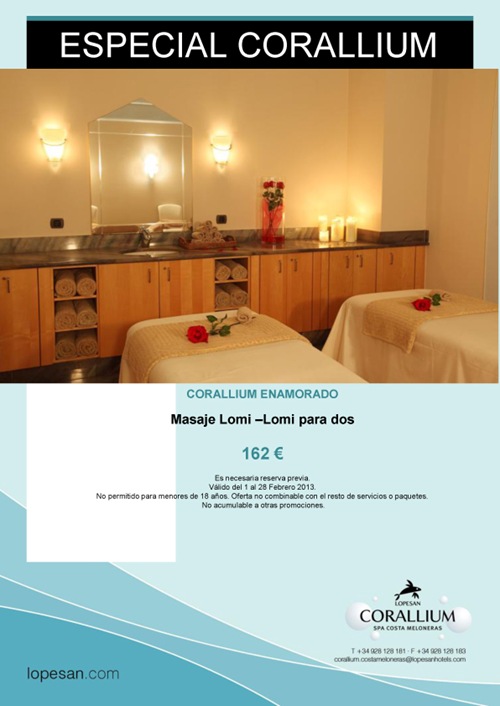 especial corallium spa gran canaria