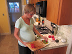 Arranging dinner (to make it pretty for the photos).