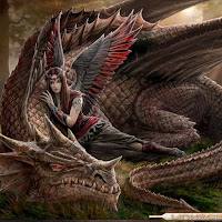 dragon rojo guerrera