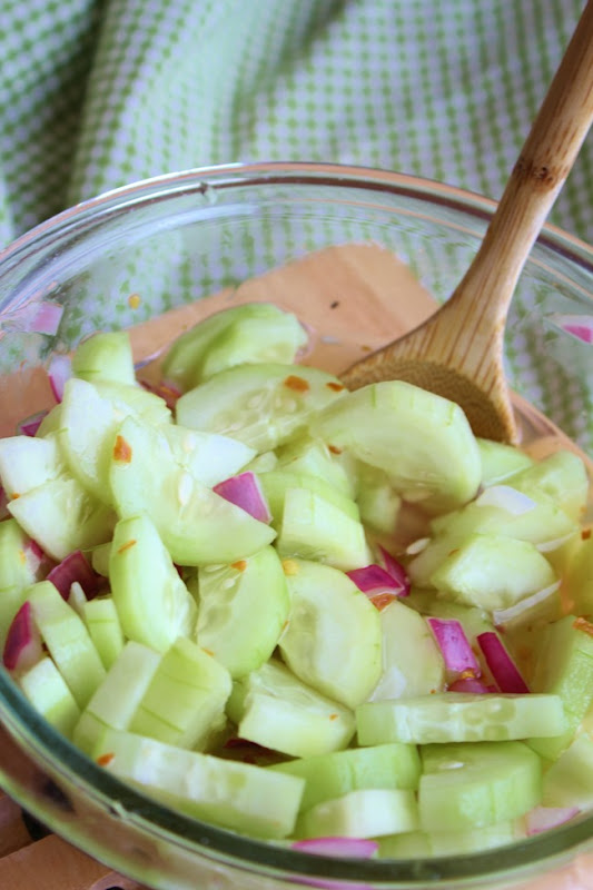 Sweet and Spicy Cucumber Slices