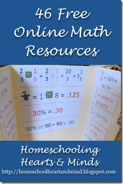46 free math resources http://homeschoolheartandmind.blogspot.com