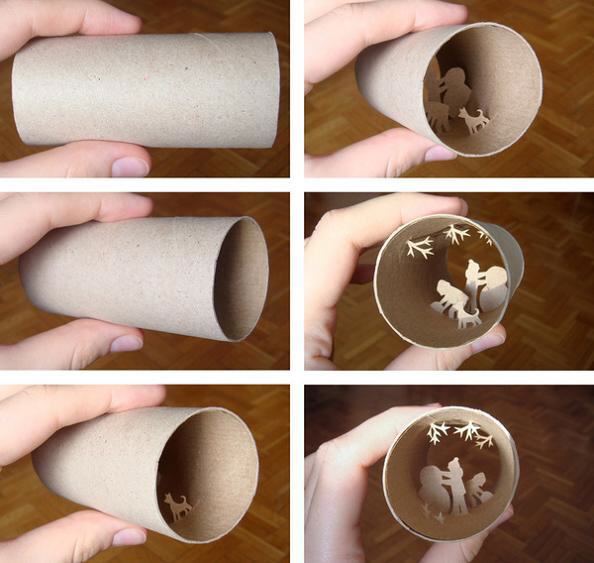 Fantastic scenes inside empty toilet paper rolls by Anastassia Elias