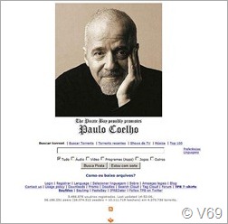 Site de downloads The Pirate Bay promove Paulo Coelho em página inicial