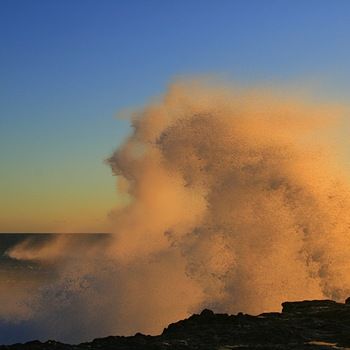 Wave crashing at sunset - Western Australia - Australia - Square