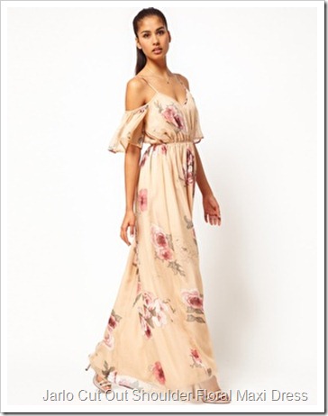 Jarlo Cut Out Shoulder Floral Maxi Dress with Belt
