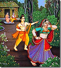 Shurpanakha running from Lakshmana