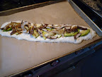 Pizza ready for the oven.
